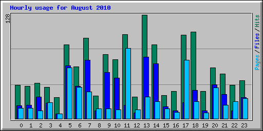 Hourly usage for August 2010