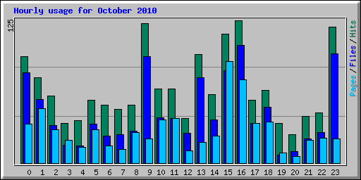 Hourly usage for October 2010